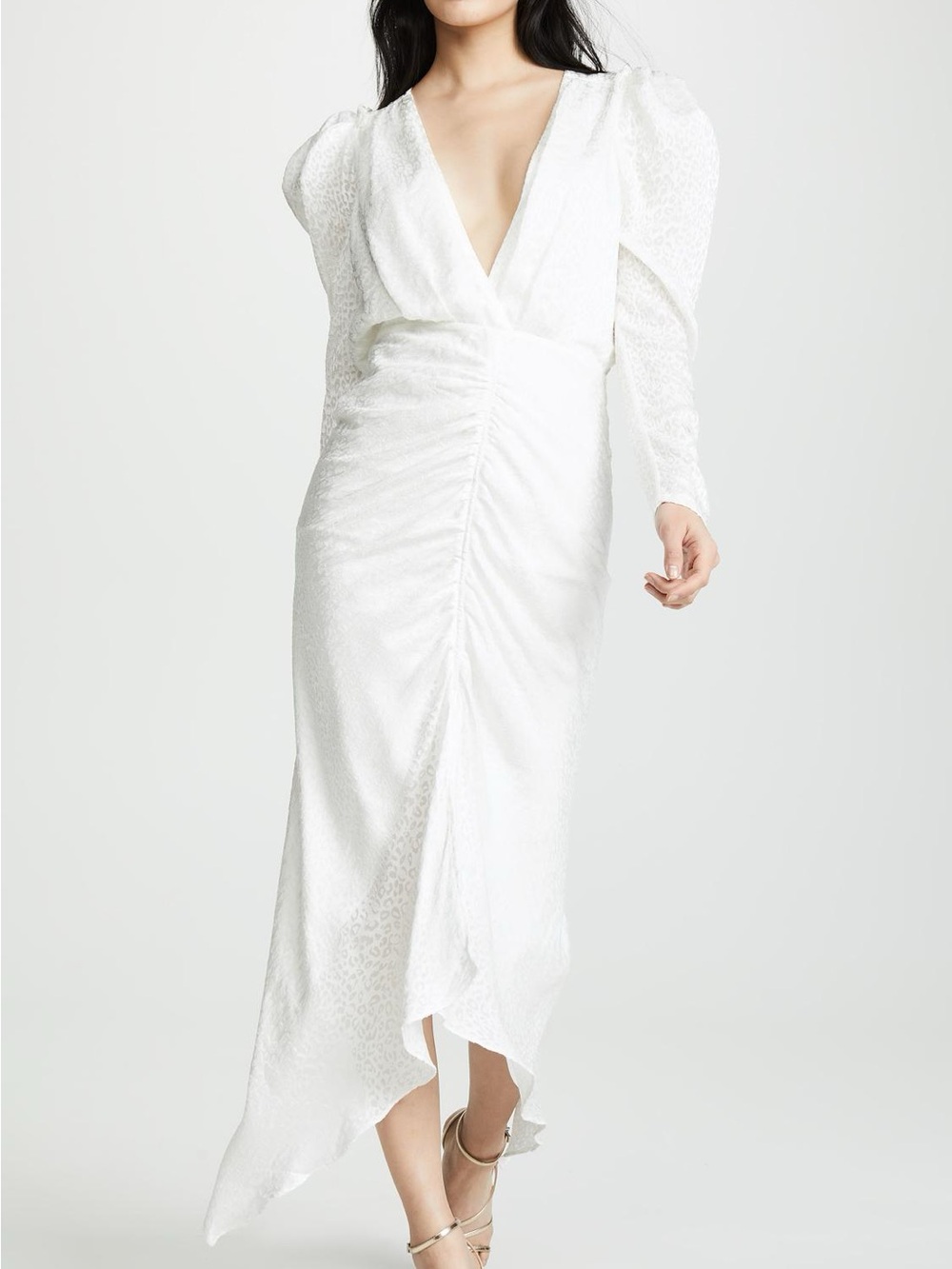 Ronny Kobo Astrid Burnout Dress in White Medium
